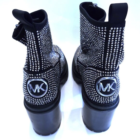 NIB Michael Kors Cyrus Embellished Scuba Ankle Boots Size 10 - Picture 4 of 6